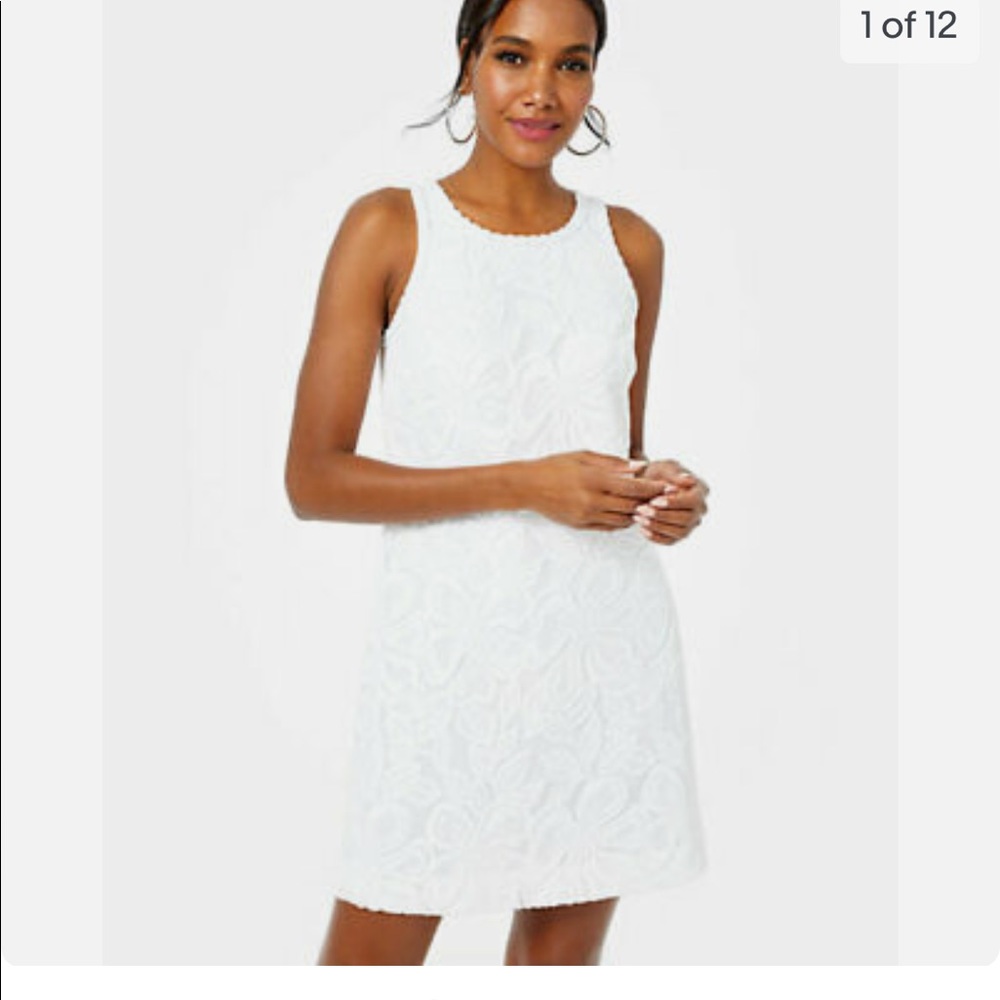 New Lilly Pulitzer 'Marquette' White Lace Shift Dress
